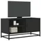 Titre du produit : Meuble TV élégant noir 80x34,5x40 cm Meuble design moderne en bois et métal d'ingénierie