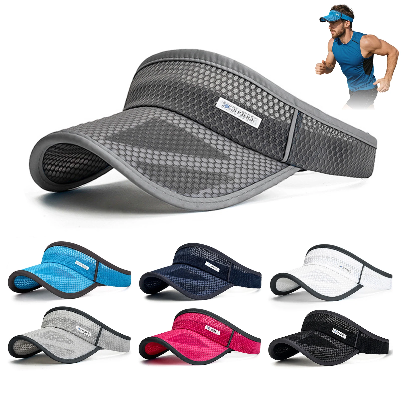 Unisex verstellbare Sonnenkappe, Outdoor-Sport, Sonnenschutz, hohler Zylinder für Sommerurlaub, Party im Freien Image