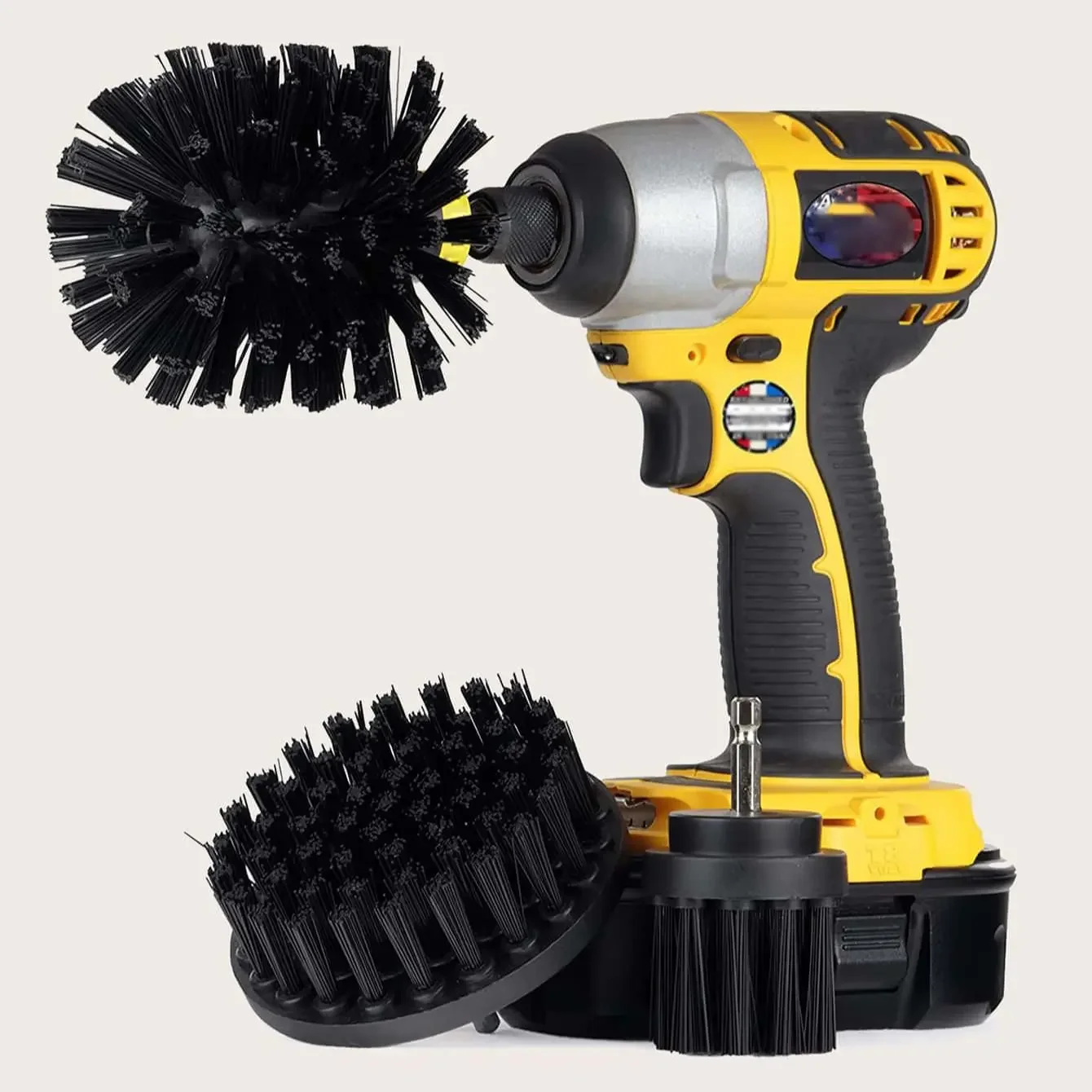 3 Teile/satz Elektrische Wäscher Pinsel Bohrer Pinsel Kit Kunststoff Runde Reinigung Pinsel für Teppich Glas Auto Reifen Nylon Pinsel Image