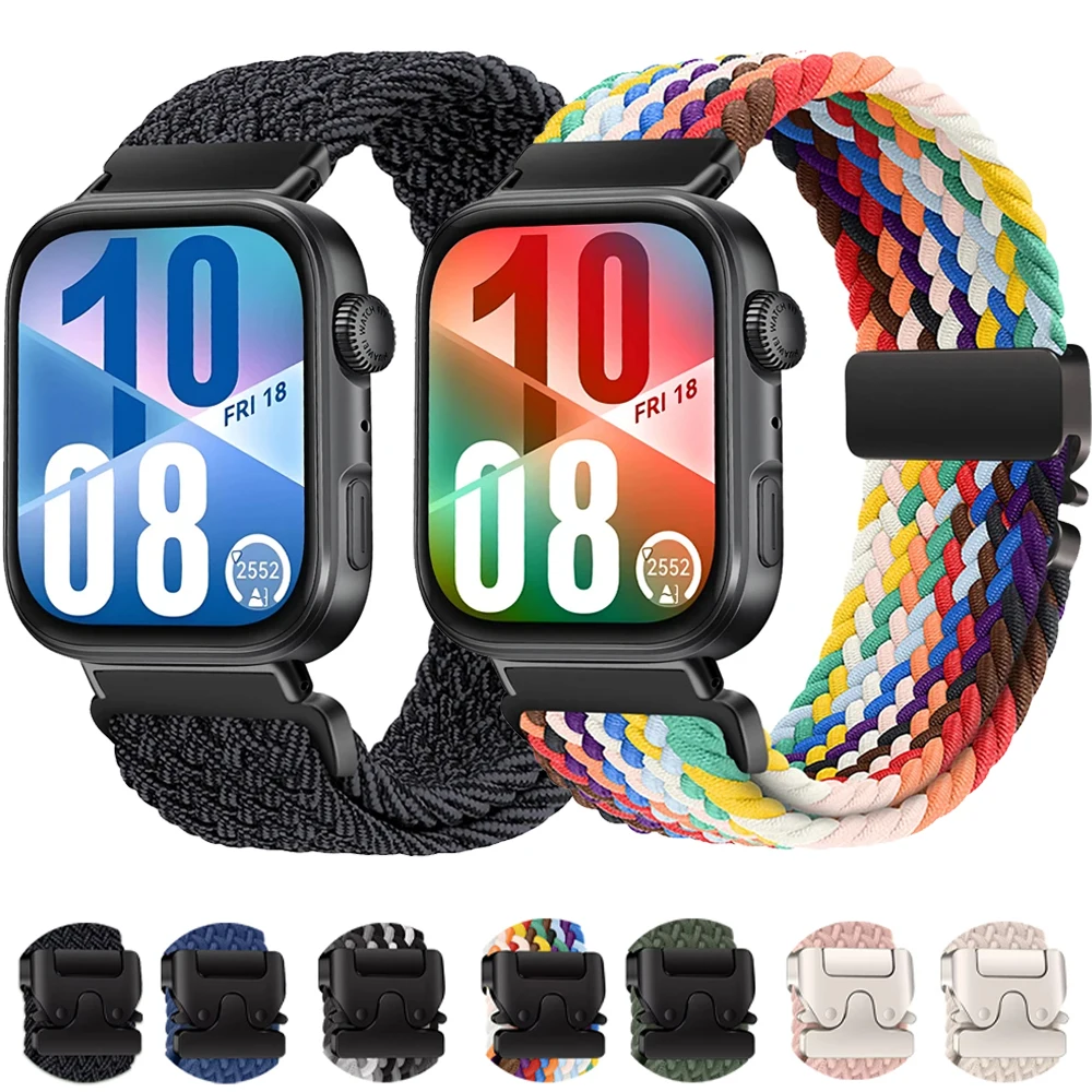 Fallschirm-Nylonarmband für Huawei Watch Fit 4, 3, geflochtenes, atmungsaktives Armband, Correa für Huawei Watch Fit 4 Pro/4, austauschbares Armband Image