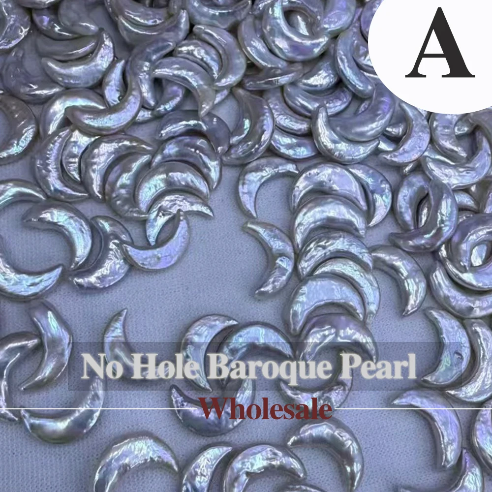 1PC Kein Loch Barock Perle Perlen Mond Form Natürliche Süßwasser Perle Lose Perlen für Die Herstellung DIY Schmuck Ohrringe Halskette 7x16mm Image