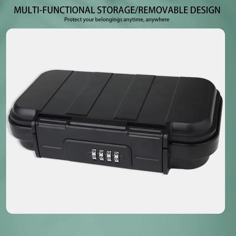 Strandschließfach, 4-stelliges Passwort, reisesicher, Aufbewahrungsschrank, kleine Gegenstände, wasserabweisend, abnehmbare Kette, Diebstahlschutzschrank Image