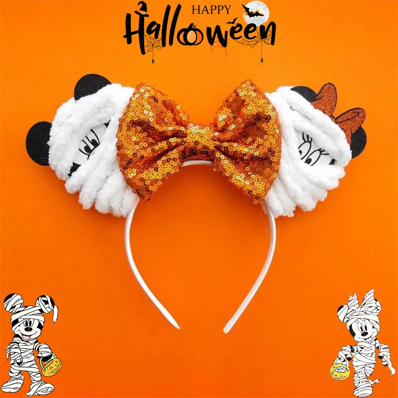 Disney Mumie Mickey Ohren Haarschmuck Frauen glücklich Halloween Stirnbänder Kinder Bandage Minnie Maus Stirnbänder für Mädchen Cosplay Image