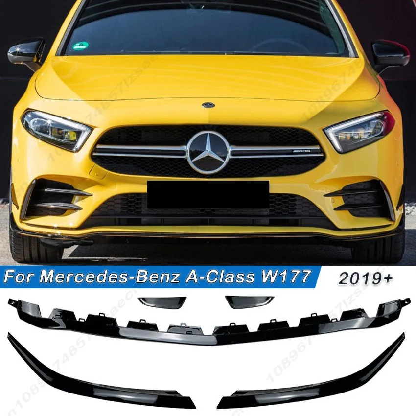 Per Mercedes-Benz Classe A W177 A180 A200 A220 A35 AMG 2019+ Auto Paraurti Anteriore Lip Spoiler Diffusore Splitter Guard Trim Body Kit