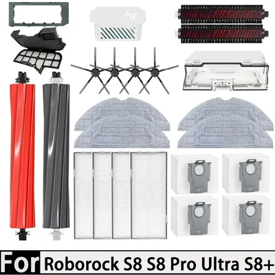 Für Roborock S8 S8 Pro Ultra S8+ Zubehör mopp Tuch vakuum beutel Seite Pinsel Filter Austauschbare roboter Staubsauger Ersatzteil Image