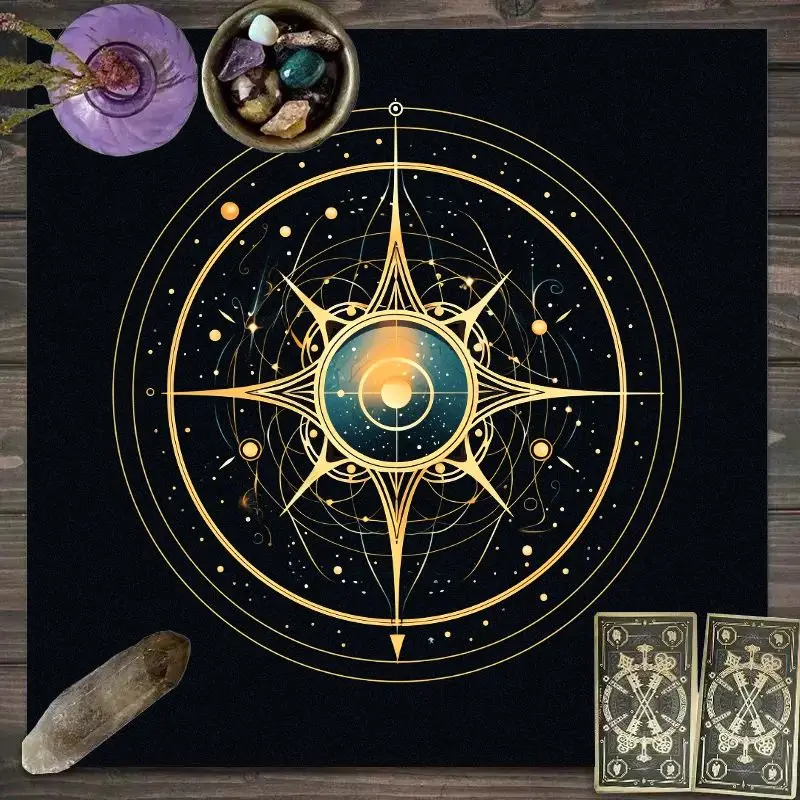 VIKAMA magische Energie Tischdecke Planeten Totem Tarot Karte Position Thema Café Okkult Raum Heimdekoration Image