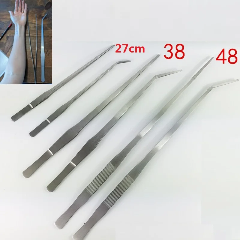 48 cm Edelstahl Aquarium Pinzette Zange Aquarium Pflanze Aquascape Werkzeuge Gerade Gebogene Pinzette Clip Aquatische Fütterung Zange Image