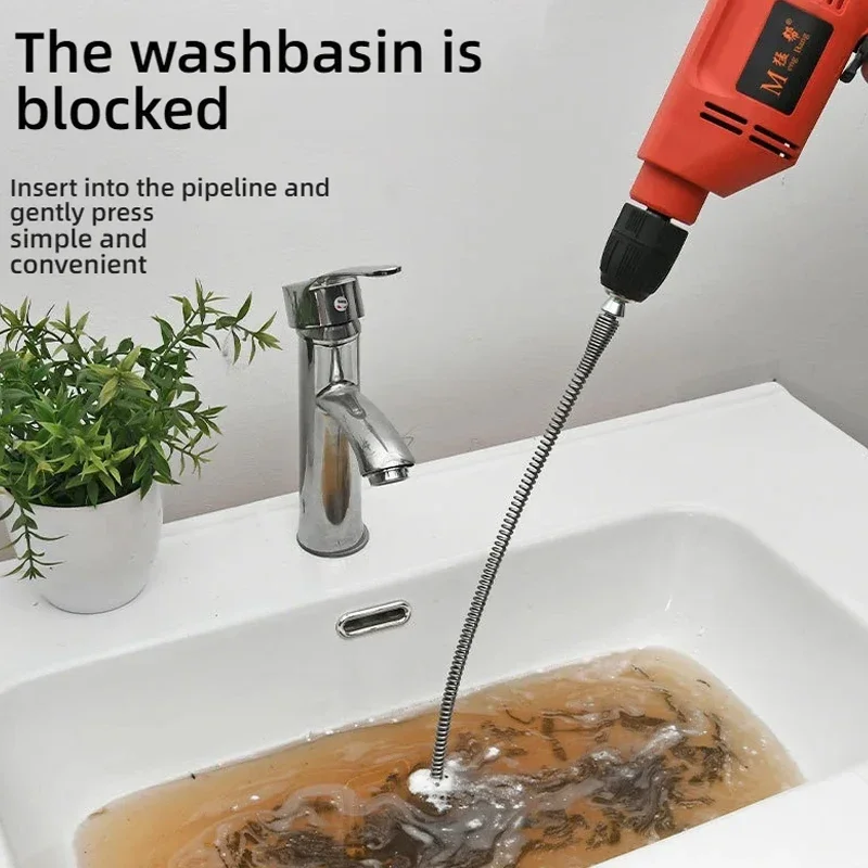 1/1,5/2,5/3,5/5 Meter Hause Abflussreiniger 10mm Durchmesser Rohrfeder Anti-Rost Kanalisation Waschbecken Becken Pipeline Verstopfte Entferner Reinigungswerkzeug Image