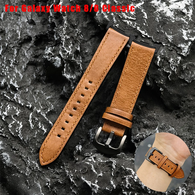 Neues No Gap Lederarmband für Samsung Galaxy Watch 8 Ultra 2/8 40 mm 44 mm Armband Armband Correa für Galaxy Watch 8 Classic Image