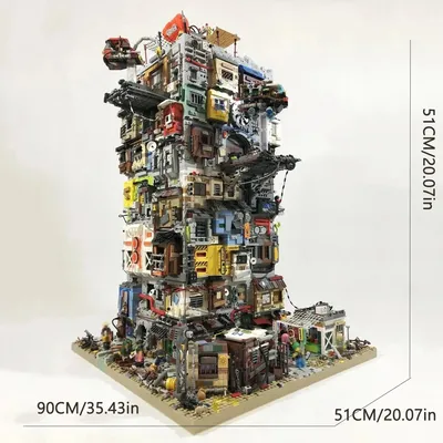 Hoher Schwierigkeitsgrad 14245PCS MOC DIY Doomsday Wasteland Slums City Bausteine Display Ornamente Spielzeug Ziegel Erwachsene Geburtstagsgeschenke Image