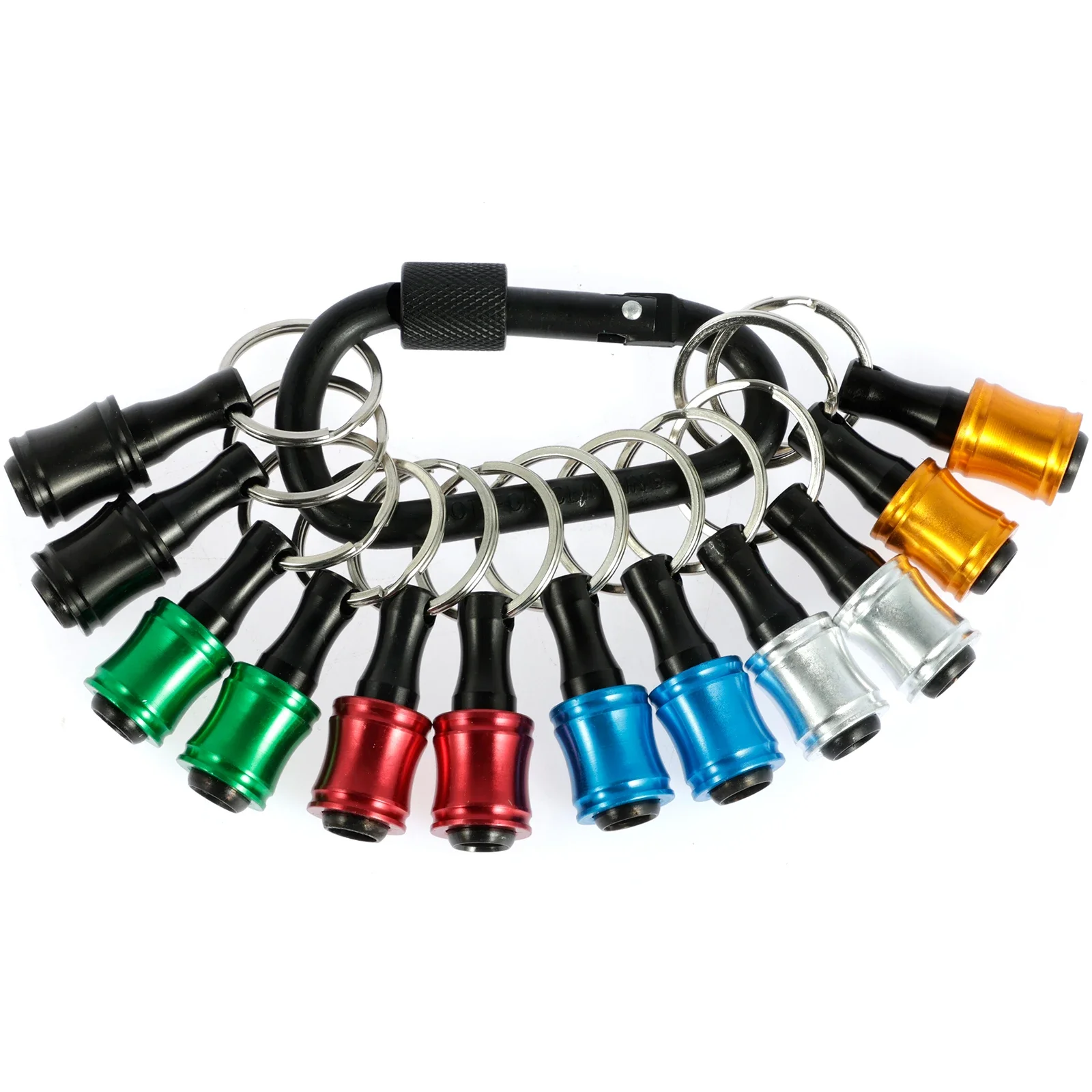 12 pezzi porta punte da trapano porta punte da trapano con codolo esagonale da 1/4 pollici portachiavi per punta da trapano in lega di alluminio punta da trapano portatile a cambio rapido