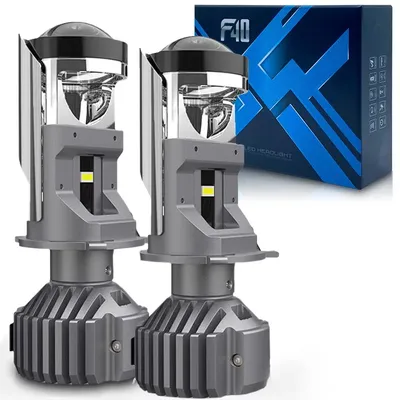 Mini H4 LED Projector Lenses Hi/Low Beam F40 Mini H4 Bi-LED Lens Canbus LED Headlight 9003 HB2 for Cars Turbo LED Bulbs LHD 120W