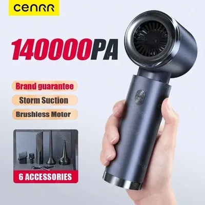 Cenrr 140000pa Auto Staubsauger Mini tragbare leistungs starke starke Saugauto drahtlose Reiniger Hand gebläse für Haushalts geräte Image