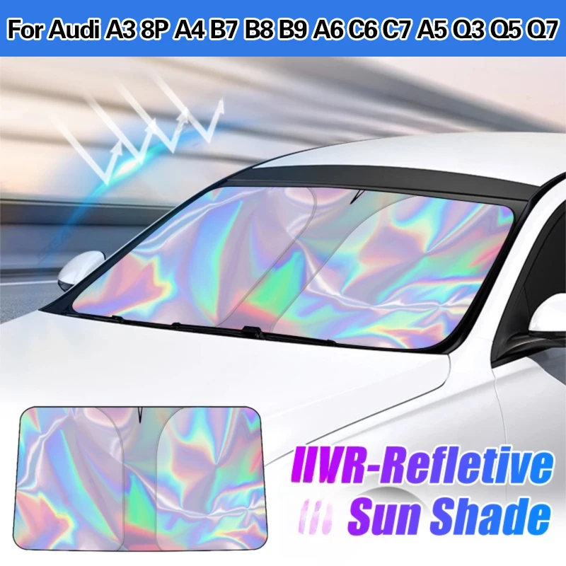 Rideaux de pare-brise avant de voiture, couche Laser réfléchissante UV, pare-soleil pour Audi A3 8P A4 B7 B8 B9 A6 C6 C7 A5 Q3 Q5 Q7 audi a3 8v