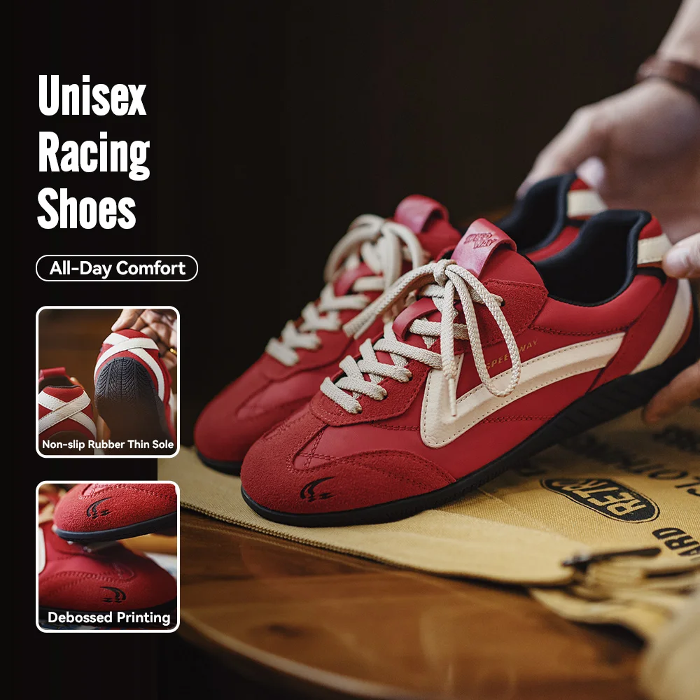 Maden Vintage Patchwork Rot Racing Sneakers Unisex Sommer Atmungsaktive Deutsche Trainer Schuhe Dünne Sohle Casual Lace-Up Sportliche Schuhe