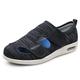 VEACAM Ladies Diabetic Shoes, Wide Width Elderly Orthopedic Slippers Adjustable Breathable Swollen Feet Walking Edema Sneakers,Black Gray,5.5 UK