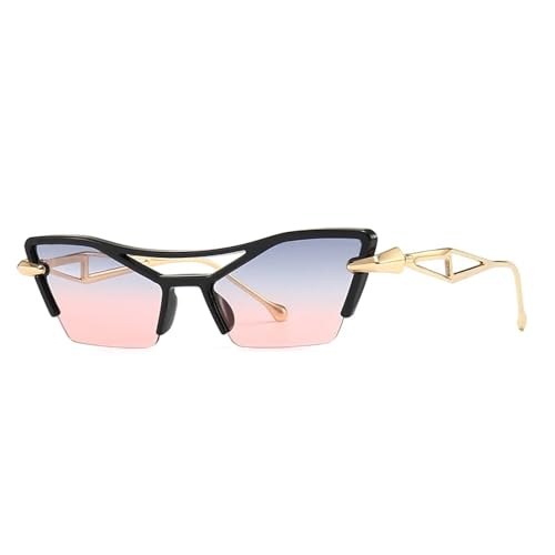 FORLUZ Cat-eye Narrow Modern Retro Sunglasses for Women Trendy Street Sunglasses Men(Pink)