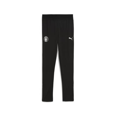 Sporthose PUMA "Manchester City Trainingshose Jugendliche", Kinder, Gr. 176, Normalgrößen, schwarz (schwarz silber metallic), Obermaterial: 100% Polyester; Besatz: 88% Polyester, 12% Elasthan, regular fit, Hosen Image