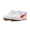 Sneaker PUMA "CAVEN 2.0 RETRO AC+ PS", Gr. 33, puma weiß, for all time rot, gum, Synthetik, sportlich, Schuhe