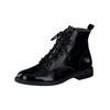 Schnürstiefelette PAUL GREEN "Paul Green Stiefelette Leder", Damen, Gr. 37,5, schwarz (schwarz lack), Leder, casual, Schuhe