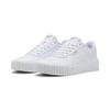 Sneaker PUMA "Carina 3.0 Sneakers Damen", Gr. 40.5, weiß (weiß gold), Obermaterial: Leder, Synthetik; Futter: Textil; Innensohle: Textil; Laufsohle: Gummi, Schuhe