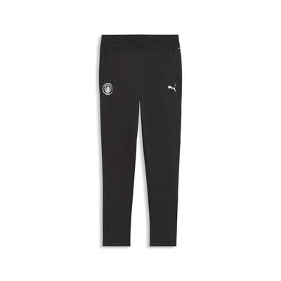 Sporthose PUMA "Manchester City Trainingshose Damen", Damen, Gr. XL, Normalgrößen, schwarz (schwarz silber metallic), Obermaterial: 100% Polyester; Taschenfutter: 100% Polyester; Besatz: 88% Polyester, 12% Elasthan, slim fit, Hosen Image