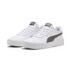 Sneaker PUMA "Carina 3.0 Sneakers Damen", Gr. 39, weiß raisin lila, Obermaterial: Leder, Synthetik; Futter: Textil; Innensohle: Textil; Laufsohle: Gummi, Schuhe