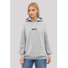 Kapuzenpullover F4NT4STIC "Brooklyn New York Bestickt", Damen, Gr. XS, grau (grau melange), Obermaterial: 80% Baumwolle, 20% Polyester, casual, oversize, Langarm, Pullover, Premium Qualität