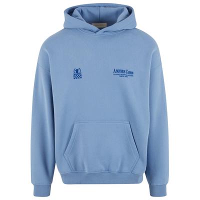 Kapuzensweatshirt ANOTHER COTTON LAB "Another Cotton Lab Another Day Oversized Hoodie", Herren, Gr. M, blau, 52% Baumwolle, 48% Polyester, bedruckt, Langarm, Sweatshirts Image