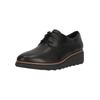 Sneaker CLARKS "Sharon Rae", Damen, Gr. 39, schwarz, Leder, casual, Schuhe, mit ultrabequemem OrthoLiteÂ HybridÂ Fußbett