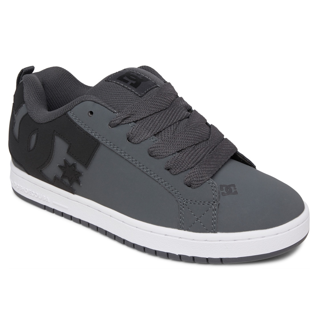 Sneaker DC SHOES "COURT GRAFFIK", Damen, Gr. 42, schwarz-weiß (dk grau, schwarz, weiß), Leder, Schuhe Sneaker