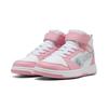 Sneaker PUMA "Rebound V6 Mid Space Belle Sneakers Mädchen", Kinder, Gr. 32, sea glass pinkscape weiß blau pink, Obermaterial: Synthetik, Textil; Futter: Textil; Innensohle: Textil; Laufsohle: Gummi, Schuhe