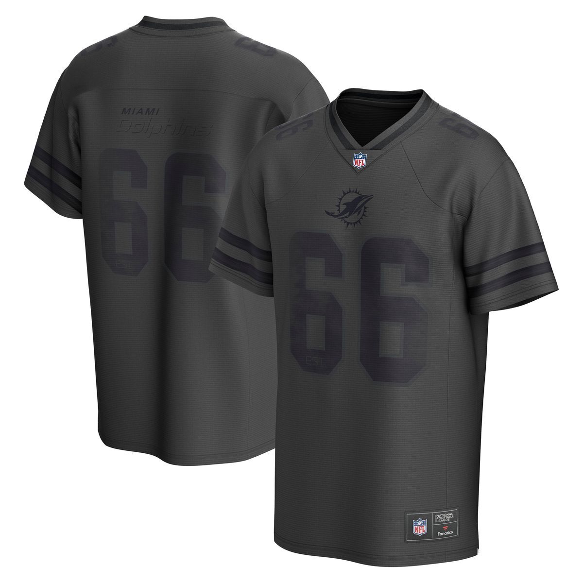 Footballtrikot FANATICS "Fanatics Trikot Miami Dolphins DYSTOPIA Foundation", Herren, Gr. L, schwarz, 100% Polyester, Trikots