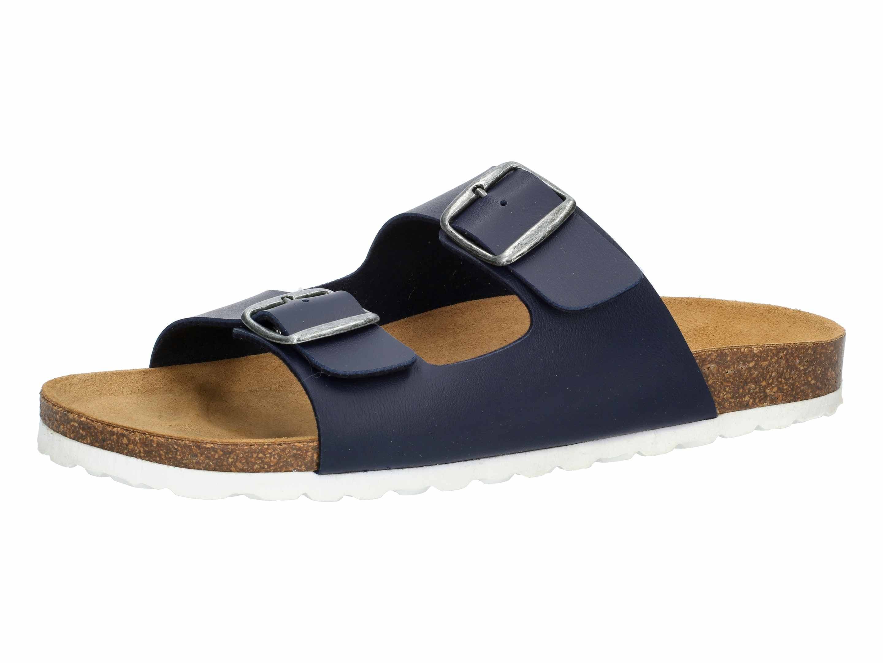 Pantolette LICO "Pantolette Bioline Man", Damen, Gr. 46, blau, Synthetik, Schuhe Pantolette