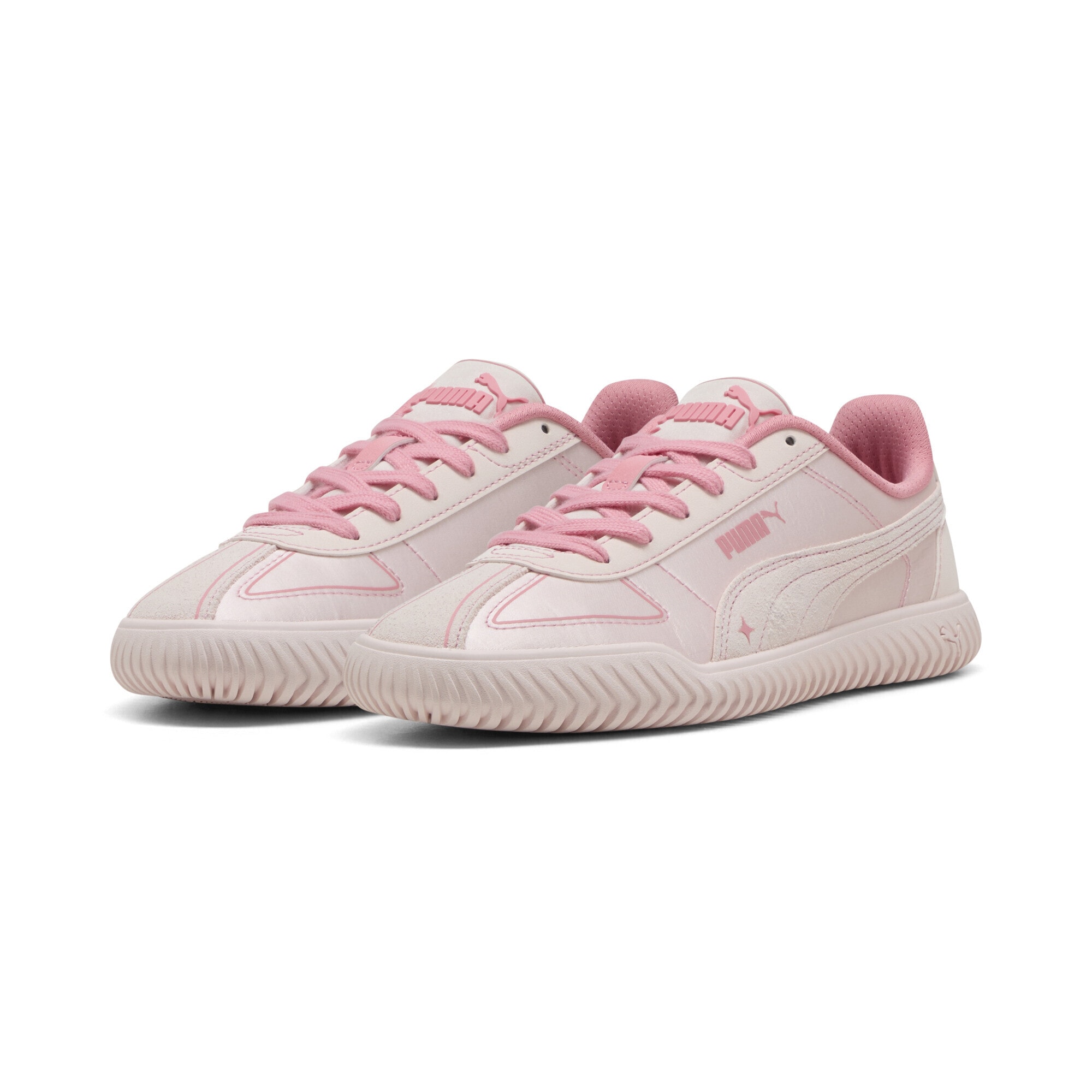 Sneaker PUMA "Puma Club Kayzer Satin Princess Damen", Damen, Gr. 37,5, jasmine flower pinkscape pink, Obermaterial: Kuhleder, Textil, Synthetik; Futter: Textil; Innensohle: Textil; Laufsohle: Gummi, Schuhe Sneaker