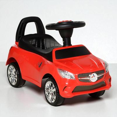 Kids Ride-On Push Car with Foot-to-Floor Design, Horn, Music, Headlights, and Under-Seat Storage for Toddlers Ages 1-3 - Red