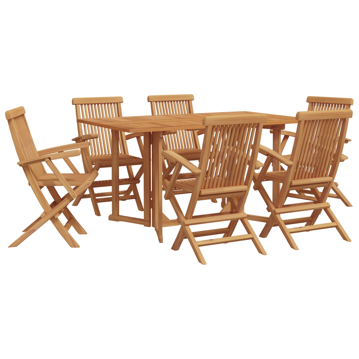 vidaXL 7-teiliges Garten Essset aus massivem Holz Teak Image