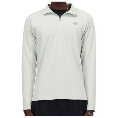 New Balance - Space Dye 1/4 Zip - Kunstfaserpullover Gr L grau/weiß