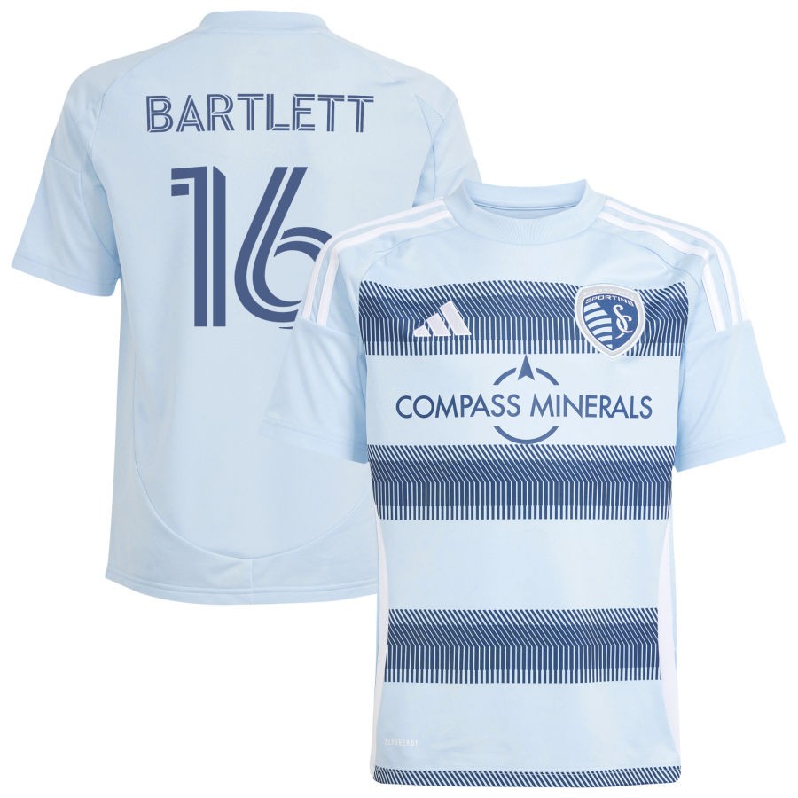 Jacob Bartlett Youth adidas Light Blue Sporting Kansas City 2025 One KC Replica Custom Jersey