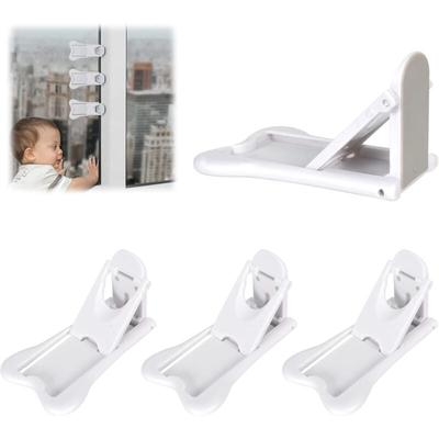 4er-Pack Schiebetürschloss, Baby-Sicherheitsschloss ohne Bohren, Fenster-Kindersicherung für Image