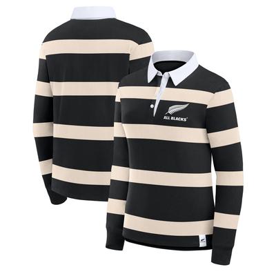 All Blacks Langarm-Rugbyshirt mit Streifenmuster – Schwarz – Damen Image