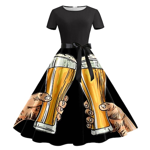 Kleid Bayerisch München Deutsch alpin Grafik für Damen Erwachsene 3D-Druck für Karneval Oktoberfestbier Party Image