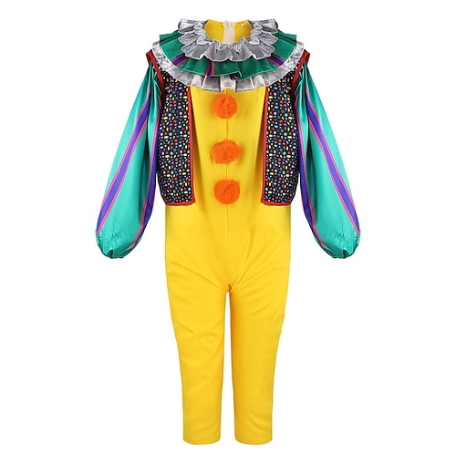 Karnevalskostüm Burlesque Clown Clown Pennywise Karneval Cosplay Kostüm Partykostüm Maskerade Es Outfits Cosplay Kinder Erwachsene Herren Damen Jungen Maskerade Karneval Leistung Party Halloween Image