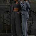 Per donna Tuta da Ginnastica Pantaloni da Tuta Felpa con cappuccio e zip Autunno Inverno Coulisse Tasca Tinta unita Completo Abbigliamento Nero Rosa Velluto Palestra Allenamento Corsa Vita Alta