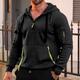 Per uomo Felpa con cappuccio Felpa con cappuccio e zip corta Felpa con cappuccio in pile Felpa con cappuccio tattica Nero Blu marino Cachi Grigio scuro Grigio Con Cappuccio Semplice Patchwork Sport