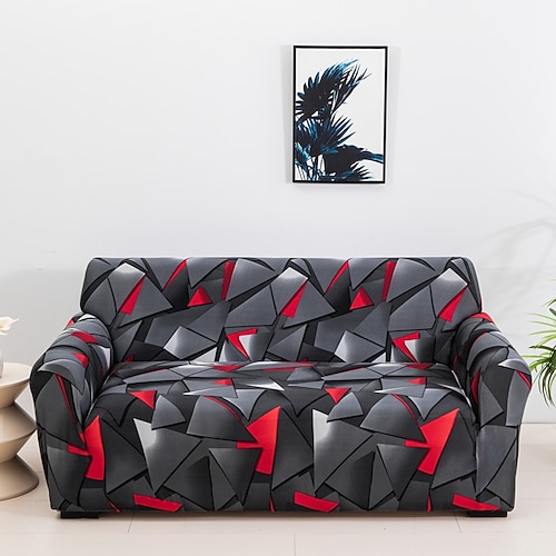 elastischer Sofabezug mit geometrischem Aufdruck, dehnbarer Wohnzimmer-Sofa-Kombinations-Sofabezug, horizontaler Sofabezug für 1/2/3/4 Sitze, geeignet für alle Jahreszeiten Image