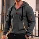 Per uomo Felpa con cappuccio Felpa con cappuccio e zip corta Felpa con cappuccio in pile Felpa con cappuccio tattica Nero Blu marino Cachi Grigio scuro Grigio Con Cappuccio Semplice Patchwork Sport