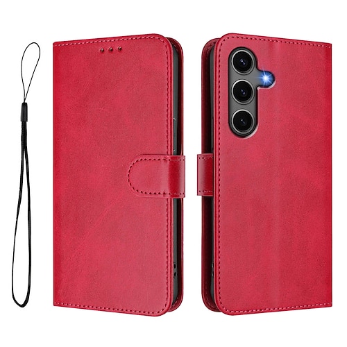 Handy Hülle Handyhüllen Für Samsung Galaxy S25 S25 Edge S24 S24 FE S23 Ultra Plus S22 Plus Ultra A16 A55 5G A35 5G A15 Brieftaschenhülle Mit Ständer Vollschutz Mit Handgelenkschlaufe Retro TPU Image