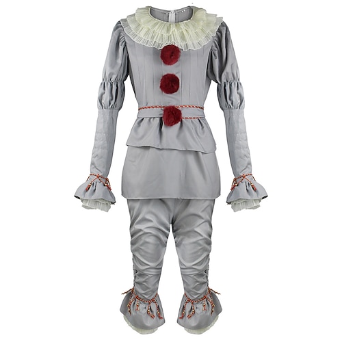 Karnevalskostüm Burlesque Clown Clown Pennywise Karneval Cosplay Kostüm Partykostüm Maskerade Es Outfits Cosplay Kinder Erwachsene Herren Damen Jungen Maskerade Karneval Leistung Party Halloween Image