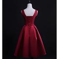 Vintage 1950er Kleines weißes Kleid Knielanges Kleid Braut Einfarbig A-Linie V Ausschnitt Damen Maskerade Hochzeit Brautparty Junggesellinnenabschiedsparty Erwachsene Kleid Abschlussballkleider